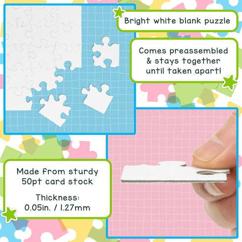 Hygloss Blank Puzzles with Heart Shape - 6" x 8" - Ideal for Valentines - Write, Draw, and Decorate Your Own Jigsaw Puzzle - 6 Puzzles (8 Puzzle P...