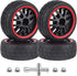 HobbyPark 12mm Hex PreGlued 1/10 RC Touring Car Wheels and Tires 1.02" 26mm Wide, 2.55" Tall Soft Rubber for Tamiya HPI Traxxas Redcat Kyosho Brus...