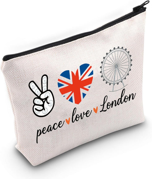 TSOTMO London Gift London Trip Accessories Bag London Eye Cosmetic Bag London Britain Journey Gift (PEACE London)...