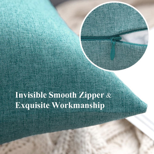 MIULEE Pack of 2 Decorative Outdoor Solid Waterproof Throw Pillow Covers Faux Linen Garden Farmhouse Coastal Cushion Cases for Summer Patio Tent B...