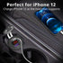 12V USB C Car Charger Socket, Ouffun Dual PD & QC 3.0 Ports 12V USB Car Outlet Adapter with Button Switch, lPhone Fast Charger with 23.7 Inches Wi...