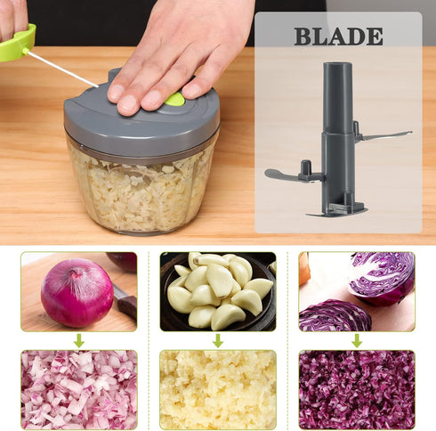 Food Chopper Vegetable Cutter, Cambom Chopper Hand String Vegetable Chopper Onions Cutter for Vegetable Fruits Nuts BPA Free Food Safe Material 65...