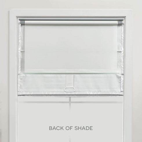Exclusive Home Prague Trellis 100% Blackout Polyester Roman Shade, 31"x64", White...
