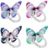 4 PCS Butterfly Cell Phone Ring Holder Zinc Alloy Cute 360°Rotation Metal Finger Pattern Painted Universal Phone Ring Holder Compatible for All Sm...