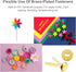 Yaocom 100 Pieces 3/4 Inch Brass Paper Fasteners Paper Brads, and 300 Pieces Plated Brass Washers with Hole Punch (Gold, 20mm Long)...