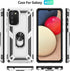 Military Grade Drop Impact for Samsung Galaxy A02S Case 360 Metal Rotating Ring Kickstand Holder Armor Heavy Duty Shockproof Case for Galaxy A02S ...