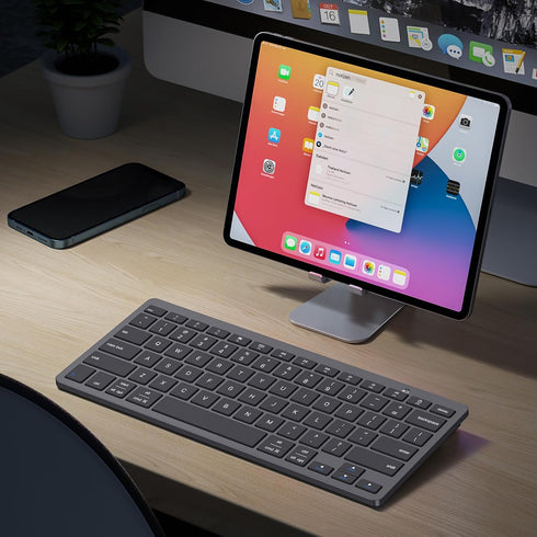 Emetok Universal Bluetooth Keyboard for iPad, Upgraded BLE Technology Keyboard with Unwavering Connection, 18-Month Battery Life, Automatic Identi...