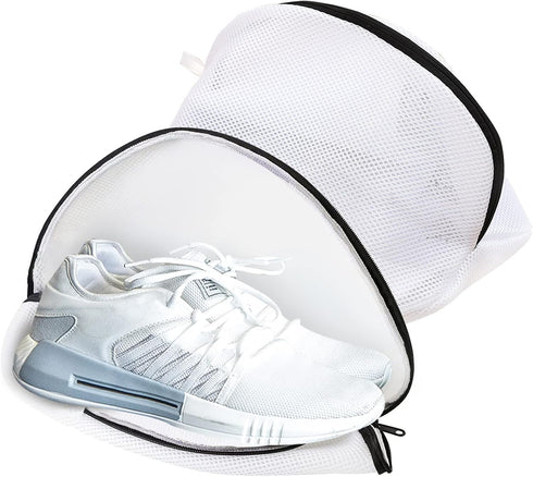 2Pcs Shoe Washing Bag for Washing Machine, LIOUCBD Mesh Laundry Bags for travel, Metal Zipper Wash Bag for Delicates, Shoe Dryer Bag for Sneakers ...