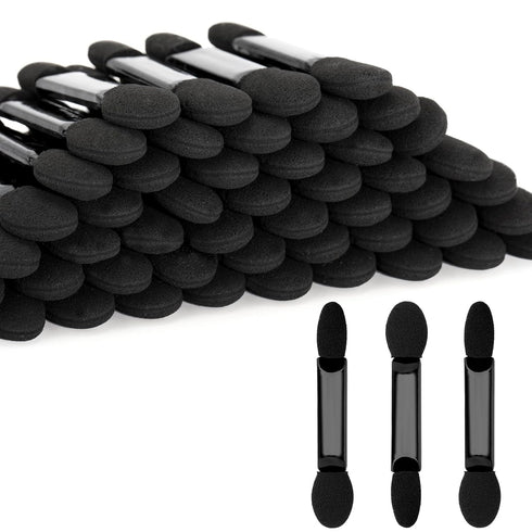 50pcs Eyeshadow Applicators Dual Head, Black Eye Shadow Brushes, Sponge Eyeshadow Applicator Double Side, 2.16" Professional Disposable Eye Shadow...