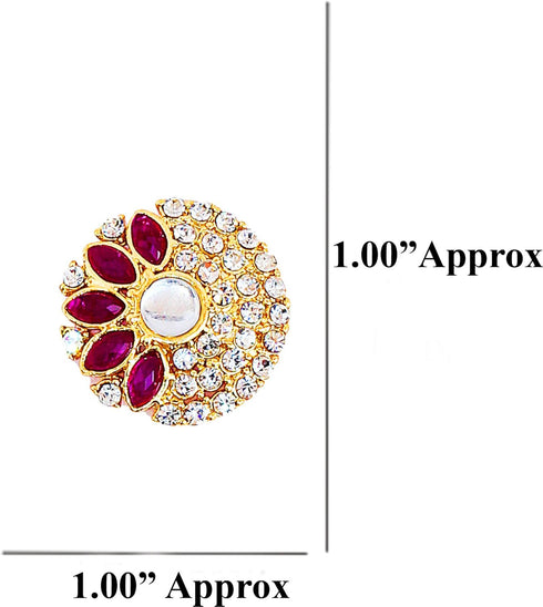 Touchstone gold tone Indian bollywood marquise shaped faux amethyst Kundan look jewelry pendant set...