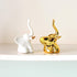 Home Decor Elephant Statues,1 Pair, Small Decorative Accents for Shelves, Livingroom and Bedroom, Gold and White...
