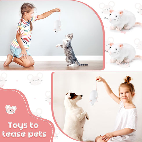 4 Pcs Stuffed Rat Animal Plush Rat Realistic Mouse Plush Fake Rat Toys 7 Inch Soft Cuddly Mouse Plushies for Birthday Party Favor Animal Scary Par...