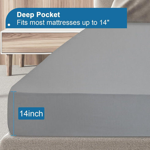 Twin Mattress Protector Waterproof, Twin Size Mattress Pad Cover for Kids Bed,Soft & Breathable Twin Fitted Bed Sheet for Single Bed with Deep Poc...