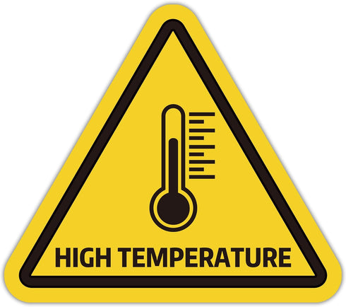 8 IN High Temperature Sign Production equipment Safety Sticker,Yellow Triangle Safety Warning Sign Label Sticker Back Self Adhesive Vinyl Decal, W...