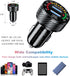 Car Charger, BRCOVAN Dual QC3.0 Port USB Car Charger Adapter, 36W 3A Fast Charge Car Phone Charger with Colorful Voltmeter & ON/Off Switch......