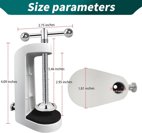 Adjustable Replacement Clamp for Lamps - with Adjustable Screw, Clamps to a Table up to 2.8 inches Thick, mounts lamp securely onto Any Desk, Work...