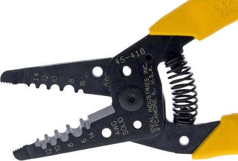 IDEAL Electrical 45-418 Premium Reflex T Stripper - 6-14 AWG solid, 8-16 AWG stranded, Wire Stripper, Plier Nose, Textured Grips...
