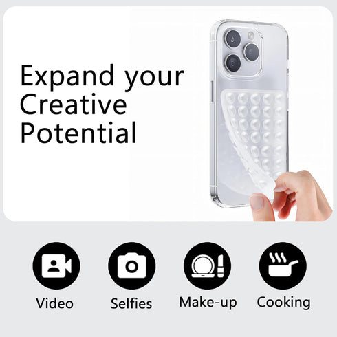 Silicone Double-Sided Suction Phone Case Detachable Mount - Hands-Free, Reusable, Easy to Clean, Strong Grip Holder for Selfies & Videos, - iPhone...