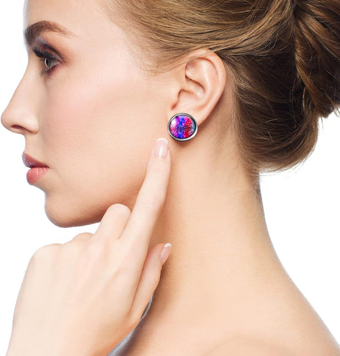 200 Pieces Sublimation Stainless Steel Blank Stud Earring Set Includes 50 Bezel Blank Setting 50 Aluminum Sheets with 50 Glues 50 Glass Discs for ...