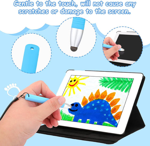 Kid-Friendly Stylus Pens for Touch Screens, Capacitive Stylus Pen with Tether Children's Crayon Stylus Pen Compatible with iPad iPhone Tablet Smar...