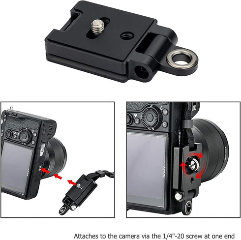 Kiorafoto 40MM Universal Arca Swiss Quick Release Plate with 1/4"-20 Screw & Adjustable Neck Strap Connect Eyelet for Tripod Ball Head, Camera Han...