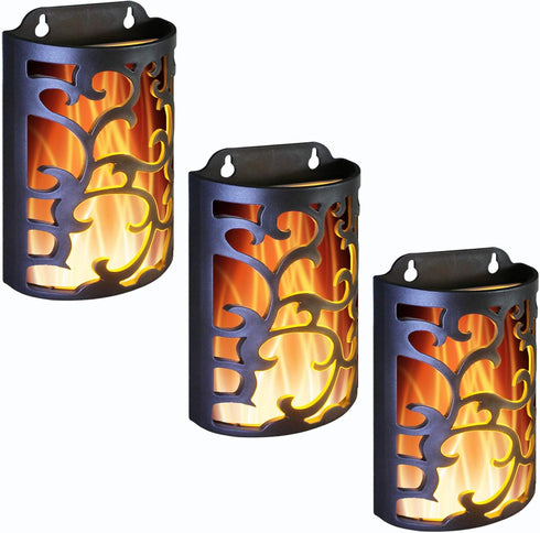 Decorative Lanterns with Timer, Candle Light Flameless Candles Indoor/Outdoor Wall Sconces,Flickering Flames Wall Light for Hallway, Bathroom,Use ...