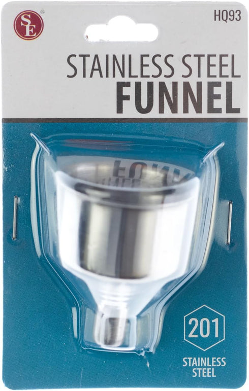 SE Stainless Steel Funnel for Flasks, Small Metal Funnel for Filling Drinking Liquor Flask, Transferring Oil, Juice, Milk, Attached Screw-On Cap...
