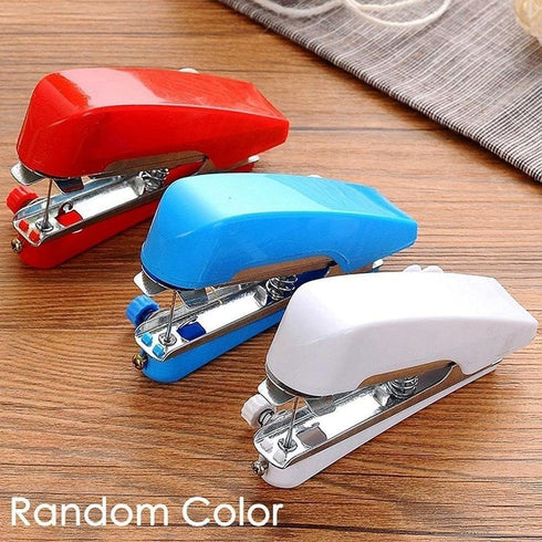 Blue Handheld Sewing Machine, Sewing Machines Portable Mini Manual Sewing Machine Handy Needlework Tool Mini Sewer Machine Hand Stitcher Sewing Ma...