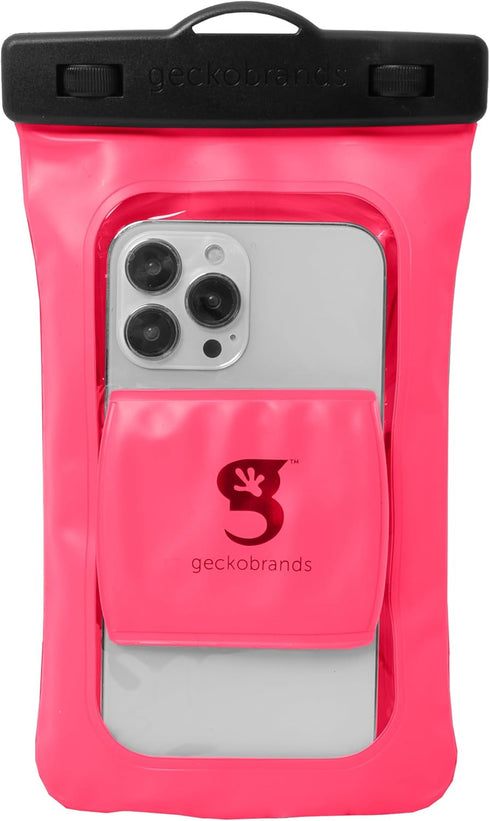geckobrands Float Phone Dry Bag with Arm Band, Pink - Floating Watertight Dry Bag Phone Pouch, Fits Most iPhone and Samsung Galaxy Models...