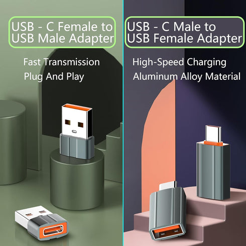USB to USB C Adapter,USB C Female to USB Male Adapter OTG Converter for MacBook, Ipad, Desktop, Laptops, Projector, Chargers-2PCS...
