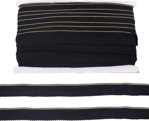 MegaPet Black Polyester Fringe Tassel Lace Trim 1 Inch x 82 Feet Chainette Fringe Fibre Trim for Sewing Quilting DIY Home Decoration...