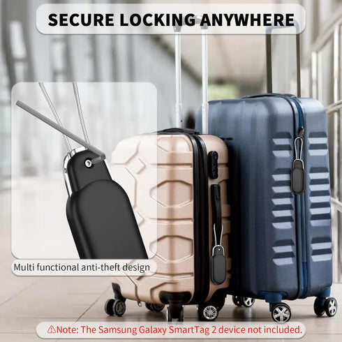 2 Pack Wire Cable Lock Case Cover for Samsung Galaxy SmartTag2, Secure Holder Case Cover Compatible with Samar Tag 2, Waterproof Case Cover with W...