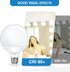 G25 LED Globe Bulb, 60 Watt Equivalen Vanity Light Bulbs for Bathroom, 4000K Natural Daylight White Mirror Round Light Bulb, E26 Base for Hollywoo...