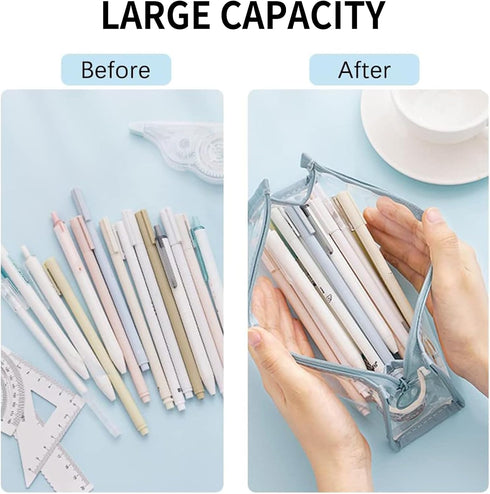 Stanaway Clear Pencil Bag Preppy- Chenille Varsity letter Cosmetic Bag Classy Waterproof Portable Transparent PVC Zipper Clutch Bag Pencil Bag for...