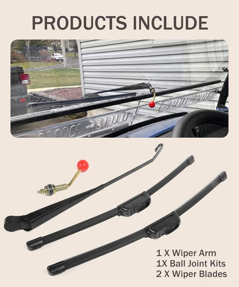 UTV Wiper,UTV Windshield Wiper Kit,Car Accessories UTV Manual Hand Operated Windshield Wiper Assembly with Instruction,Compatible with Polaris Ran...