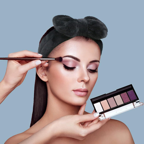 Yoseng 6 Pcs Spa Headband and Wristband Set for Face Washing,Makeup Headbands for Women for Wash Face, Skincare,Makeup Removal,Shower(Black,gray)...