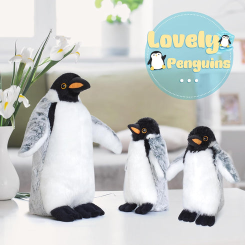3 Pieces Plush Penguin Set, Mom and Babies, Stuffed Animal Toy Gifts for Kids...