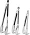 Anaeat Stainless Steel Locking Tong Set of 3 - Premium 7, 9 and 12 inch Kitchen Food Tongs with Non-Slip Silicone Tips and Grip for Serving, Cooki...
