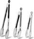 Anaeat Stainless Steel Locking Tong Set of 3 - Premium 7, 9 and 12 inch Kitchen Food Tongs with Non-Slip Silicone Tips and Grip for Serving, Cooki...