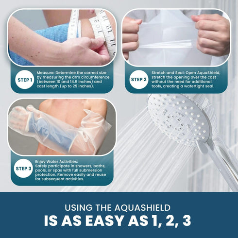 Arm Cast Protector - Waterproof, Reusable, Half Arm (A21) Covers Hand, Wrist & Forearm for Water Protection in Pool, Bath & Shower....