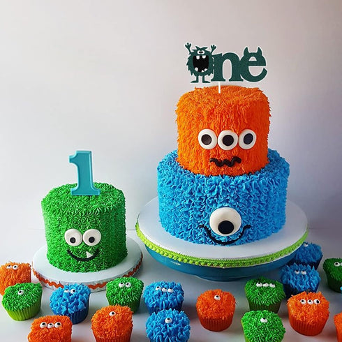 One Cake Topper Green Monster Handmade 1st Birthday Cake Decor One Wedding Anniversary Baby First Month Party Decoration Suppliers...