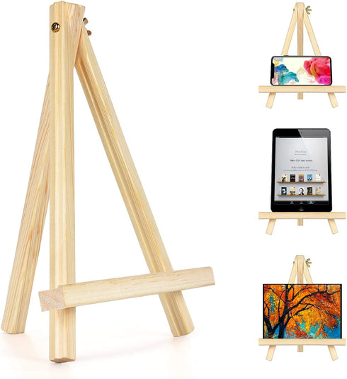 Dolicer Wooden Easel Stand, 1 Pack 9.5" Adjustable Tabletop Easels, Wood Small Easels for Painting Canvas, Portable Art Easel for Kids Adults Arti...