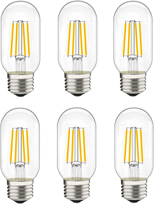 LED Tubular Bulb 4W,E26 Clear Edison Bulb,40W Equivalent 400 Lumens, Antique Edison Style LED Filament Light Bulbs,2700K Warm White Non Dimmable P...