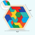 3 otters Wooden Hexagon Puzzles, Brain Teaser Blocks for Kids Montessori Educational Toys Shape Pattern Block for All Ages Boys Girls...