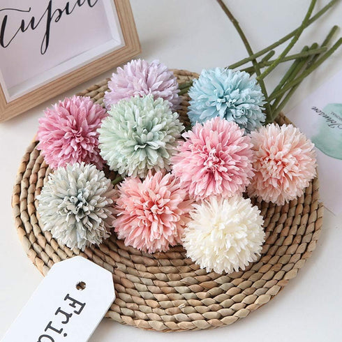 Artificial Flowers Chrysanthemum Ball Flowers Bouquet 10pcs Present for Important People Glorious Moral for Home Office Coffee House Parties and W...