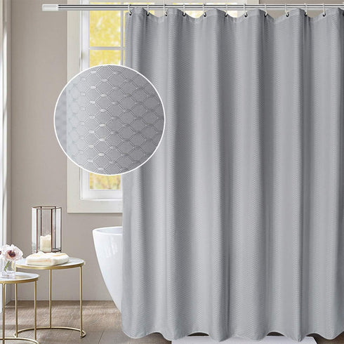 AooHome 75 Inch Long Shower Curtain, Durable Polyester 72" Width Bathroom Curtain Waffle Weave Plaid Design with Hooks, Weighted Bottom, Heavy Dut...