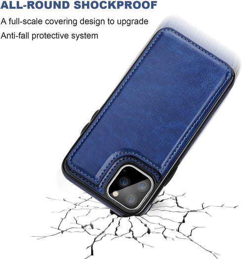 for iPhone 11 Pro Wallet Case with Card Holder,OT ONETOP PU Leather Kickstand Card Slots Case,Double Magnetic Clasp and Durable Shockproof Cover f...