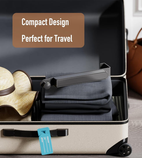 Folding Clothes Drying Rack with Over The Door Foldable Travel Hanger Hooks – Space Saving Laundry Solution, Space Grey...