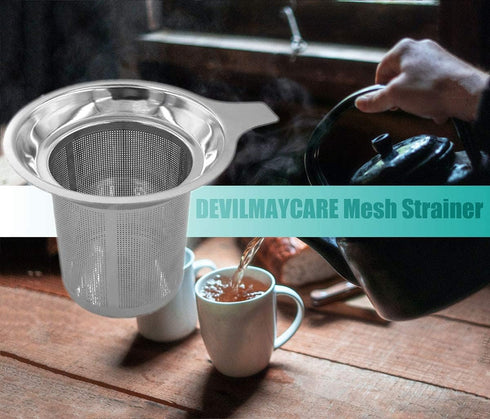 Daycount Stainless Steel Reusable Filter, Tea Baskets Mesh Coffee Espresso Strainer Dripper With Holder...