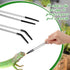 2 Pcs Extra Long Stainless Steel Reptile Feeding Tongs with Rubber Tip Bearded Dragon Aquarium Straight and Curved Long Tweezer Terrarium Feeder T...